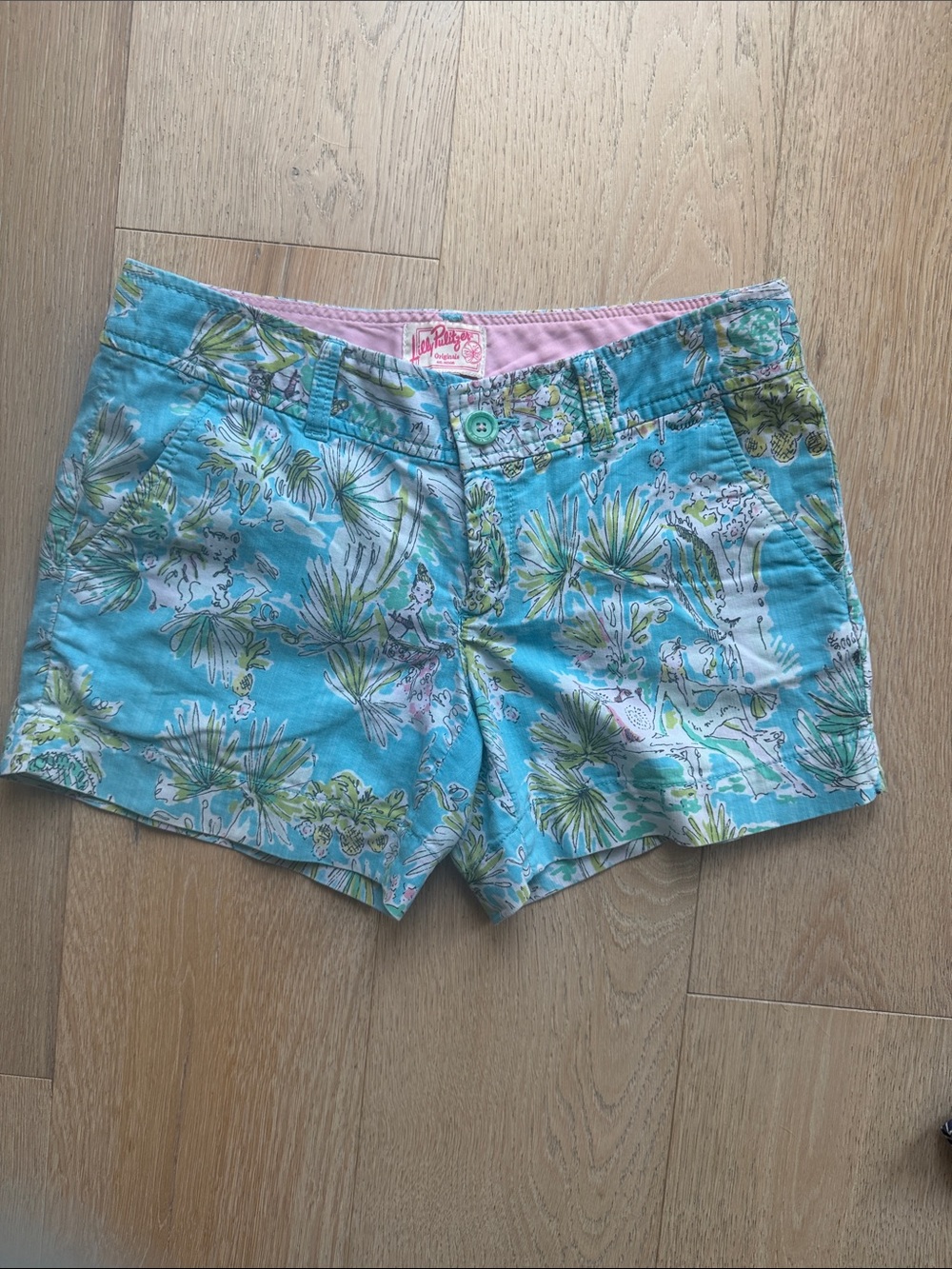 Lilly Pulitzer Aqua Tropical Print Shorts